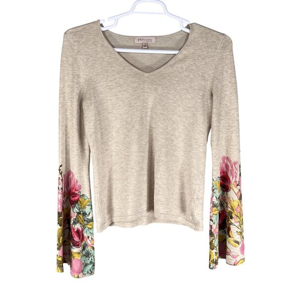 Philosophy Republic Clothing Womens M Floral Bell Sleeve Sweater Top Fairycore - Picture 7 of 15